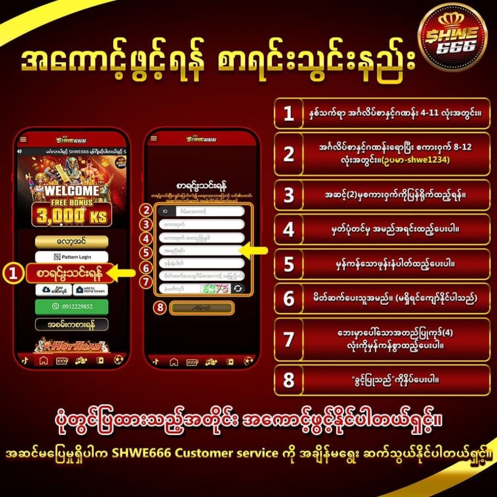 shwe666 register